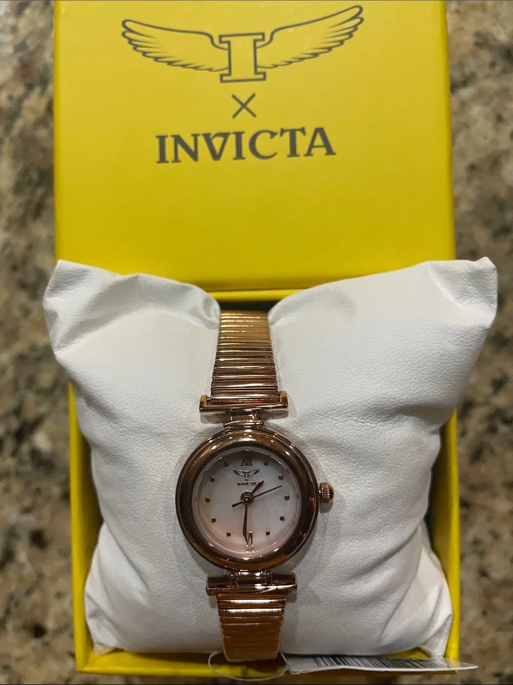 Invicta Rose Gold Tone Women's Bracelet Watch with Mother-of-Pearl Dial